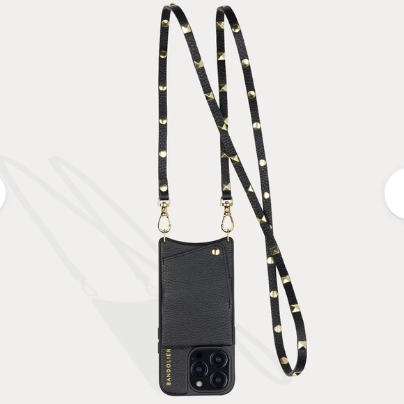 Bandolier SARAH Crossbody Phone Case in Black/Gold - iPhone 13 Pro Max - Picture 10 of 10